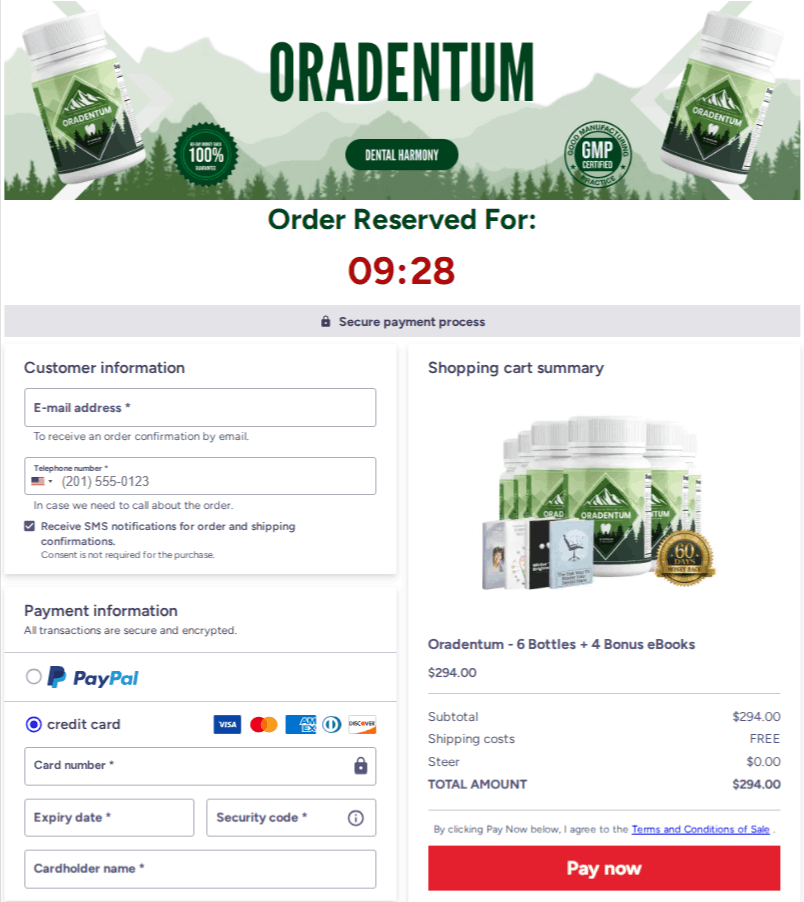 Oradentum Checkout